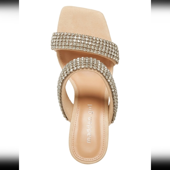 Madden Girl Rhinestone Block Heel Sandals - Picture 6 of 12